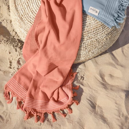 Set 2 Prosoape premium pentru plaja, hamac, sezlong, 100% bumbac, 70% bumbac reciclat, 180 x 90